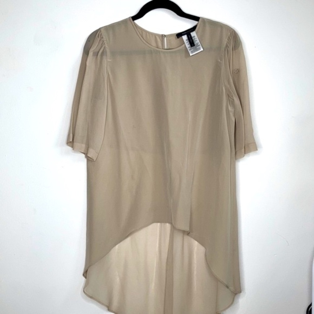 BCBGMAXAZRIA Brown Top | Transparent